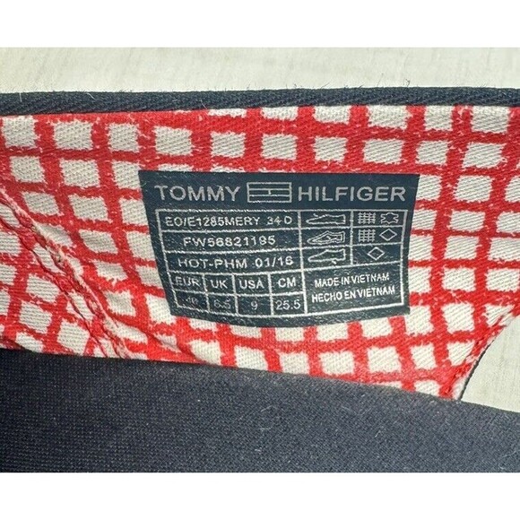 Tommy Hilfiger Espadrille Blue Women's Size 9 Sling Back Hi Wedge Sandal Heels - Picture 8 of 13